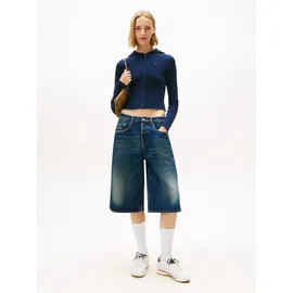 Tommy Hilfiger Strickjacke TOMMY JEANS "TJW ESSENTIAL ZIPPER HOOD CARDI", Damen, Gr.