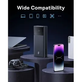 Baseus Star-Lord Power Bank 20000mAh 65W Schwarzes Display Schnell USB-C Multi-Gerät