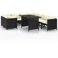 vidaXL Garten-Lounge-Set 9-tlg. schwarz 3059799