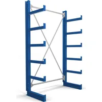 Stier Kragarmregal einseitig 1 Feld mit 5 Ebenen Stahl 1300x2000x500 mm enzianblau