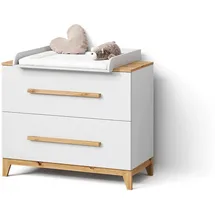 livinity® Wickelkommode Mailo, Weiß/Artisan, mit 2 Schubladen