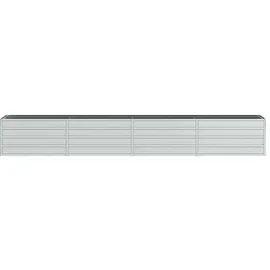 vidaXL Garten-Hochbeet verzinkter Stahl rechteckig 320 x 40 x 45 cm Silber