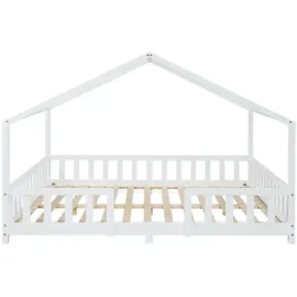 [en.casa] Kinderbett Treviolo 140 x 200 cm Kiefer weiß