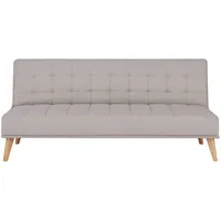 [en.casa] Schlafsofa Textil 3-Sitzer Hellgrau