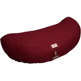 Yogimudra Yogakissen Halbmond – Meditationskissen aus 100% Baumwolle mit abnehmbarem Bezug, halbmondförmiges Yoga Sitzkissen mit Buchweizenschalen-Füllung für Meditation & Pilates (Winerot)