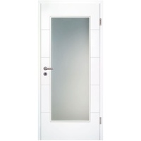 Kilsgaard Zimmertür weiß mit Zarge Set Typ 17/14 F-W-LA mit Glas lackiert ähnlich RAL 9010, DIN Rechts, 263-282 mm,735x2110 mm