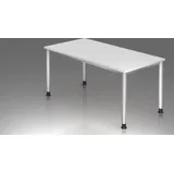 Hammerbacher Schreibtisch HS16 Weiß / Silber