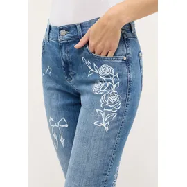 Angels Jeans mit Umschlag und Motiv-Print Modell 'Darlene Beauty blau 38/30