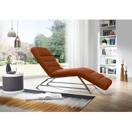 W.Schillig Relaxliege daily dreams Leder/Polyester 65 x 91 x 170 cm Braun mit Kissen