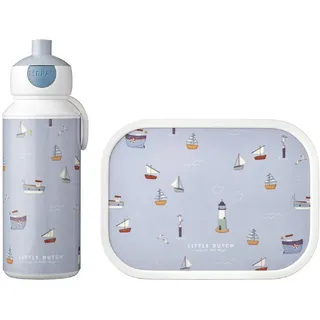 Mepal Pausenset Campus Sailors bay Trinkflasche und Brotdose mit Bento-Einsatz