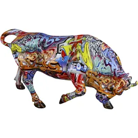 Casablanca by Gilde Casablanca Deko Figur Tierfigur Stier - aus Kunstharz im Street Art Design - Farbe: Mehrfarbig Höhe 27 cm