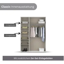 Rauch Wäscheschrank VOYAGER 140 x 194 x 53 cm Grau/Weiß