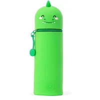 Legami Kawaii 2-in-1 Federmäppchen aus weichem Silikon, Dino, Grün, DINO, grün
