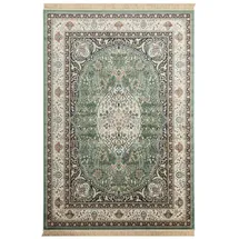 Steffensmeier Kurzflor Teppich Riad | Wohnzimmer | Orient | Pflegeleicht | Kirman Grün, Größe: 135x195 cm
