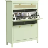 Homcom Schuhschrank 88 x 120 x 30 cm mit Schublade grün