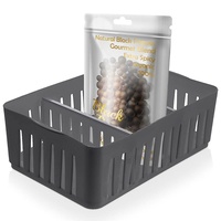orion group Organizer Küchenbehälter Küchenbox Aufbewahrungsbox für Gewürze Kräuter mit 3 Fächern grau