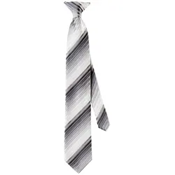 Krawatte mit Clip Fb. grautöne gestreift  : 100% Polyester (gestreift) : Grautöne Gestreift