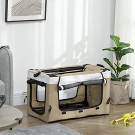 PawHut Hundewagen 2 in 1 Khaki bis 10 kg