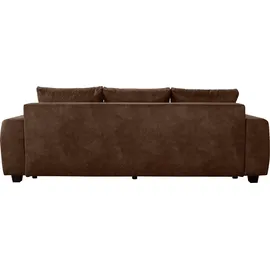 Collection AB Schlafsofa Bella, B: 241 cm, Liegefl. 142x194 cm, Bettfunktion, Bettkasten & 2 Zierkissen, Federkern braun