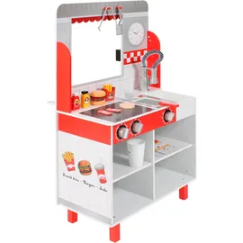 Bayer Chic 2000 Spielküche Burgerladen bunt, Spielküchen, KinderB:59cm H:96cm T:40cm, Holz mit Zubehör