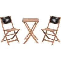 Beliani Bistro Set CONIOLO Akazienholz Braun - Schwarz