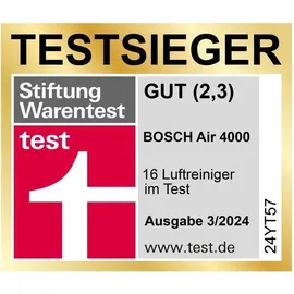 Bosch Luftreiniger Air 4000 Raumgröße 62,5 m2 Weiß