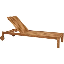 Beliani Bellano Sonnenliege 196 x 65 x 91 cm Hellbraun