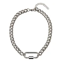 URBAN CLASSICS Unisex Halskette Fastener Necklace, Farbe silver, Größe one size