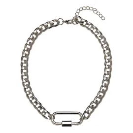 URBAN CLASSICS Unisex Halskette Fastener Necklace, Farbe silver, Größe one size