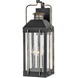 Fitzgerald Outdoor Wandleuchte Strukturiertes Schwarz mit brünierter Bronze Hinkley HK-FITZGERALD2-L