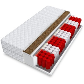 Fdm Matratze 100x200 cm MONTALTO Höhe ca. 17 cm H3 H4 Premium Multipocket-Taschenfederkern 7 Zonen Kokos