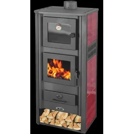 Blist Kaminofen mit Backfach Rot 12,1 kW