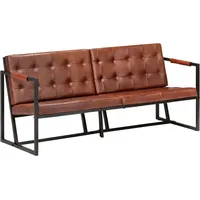 3-Sitzer-Sofa Braun Echtes Ziegenleder, Wohnlandschaft-Sofa, Couch, Relaxsofa Moderne - Braun