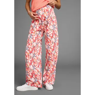 NEUN MONATE Umstandshose NEUN MONATE "Weiche Jersey-Hose", Damen, Gr. 40/42, N-Gr, bunt (aprikot geblümt), Jersey, Obermaterial: 95% Baumwolle, 5% Elasthan, bedruckt, geblümt, Basic, bequem lang, Hosen, Jersey-Hose für Schwangerschaft und Stillzeit