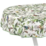 ANRO Tischdecke Kolibri abwaschbar Wachstuch pflegeleicht wasserabweisend (Einzelstück 1-tlg), Schmutzabweisend Exotic Bunt Oval 220x140cm Gartentischdecke bunt Oval | 140 cm x 220 cm