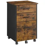 VASAGLE Rollcontainer 3 Schubladen 40 x 40 x 60 braun-schwarz