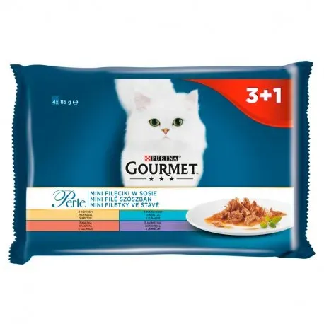 GOURMET Perle Adult Katzenfutter Mini Filets in Sauce 4x85g (Rabatt für Stammkunden 3%)