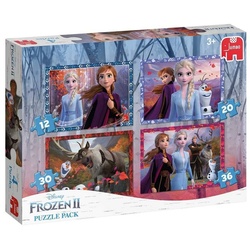 Disney Frozen Puzzle 4 in 1 Kinder Puzzle Box Disney Frozen II Eiskönigin Jumbo, 36 Puzzleteile