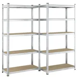 Juskys 3er Metall Regalsystem 1 Eckregal - 2 Lagerregale 15 Böden aus MDF Holz 2625 kg