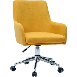 miliboo Design-Bürosessel senfgelb mit Samteffekt SHANA