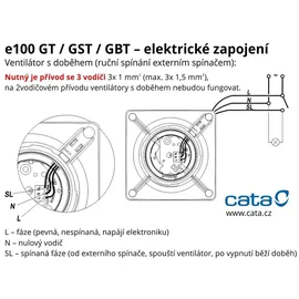 Cata E 150 GT Bad-Abzieher, Timer, 21 W, weißes Glas