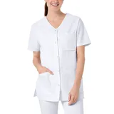 CLINIC DRESS Kasack Damenkasack 1/2 Arm Druckknöpfe mit Brusttasche Seitentaschen Seitenschlitze 95° Wäsche weiß XXL - XXL