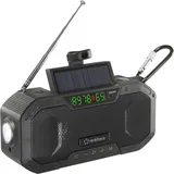 Renkforce RF-CR-300 Outdoorradio UKW, MW Notfallradio, Bluetooth®, SD wiederaufladbar, Solarpanel, Handkurbel, Taschenl