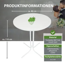 Trutzholm Stehtisch klappbar Ø 80 cm Weiß