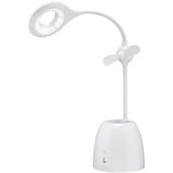 goobay LED Schreibtischleuchte mit Mini-Ventilator und Stiftebox