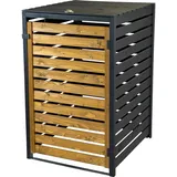 Tchibo dobar® Mülltonnenverkleidung 240 L schwarz-braun, 77x87x121 cm