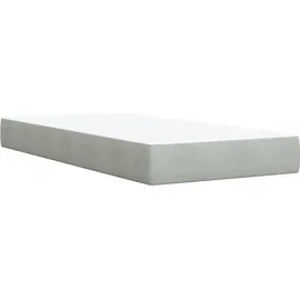 vidaXL Boxspringbett mit Matratze Hellgrau 90x200 cm Samt