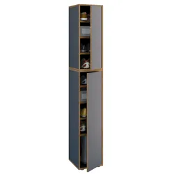 Schuhschrank VCM "XL Holz Großer Schuhschrank Schuhkommode Salia B30", grau (anthrazit), Schränke, Schuhschrank