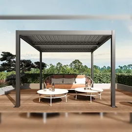 Mendler Pergola HWC-L46 3 x 4 m Grau