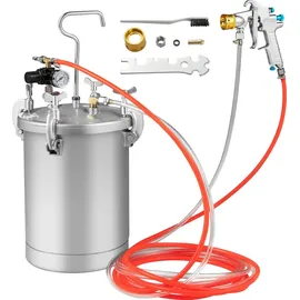 Costway Farbsprühsystem, 15 L Farbtank, Druckfarbtopf mit Sprühpistole & anpassbarem Sprühbereich, Farbfluss & Luftvolumen, Farbsprühgerät mit...